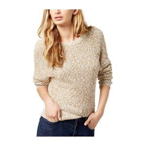 Free People Electric City Pullover Sweater Gold & Ivory Size M